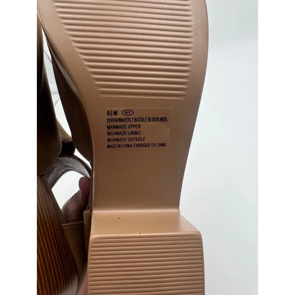 Maurices Waverly Brown Buckle Block Heel Platform Sandals 8.5 209996